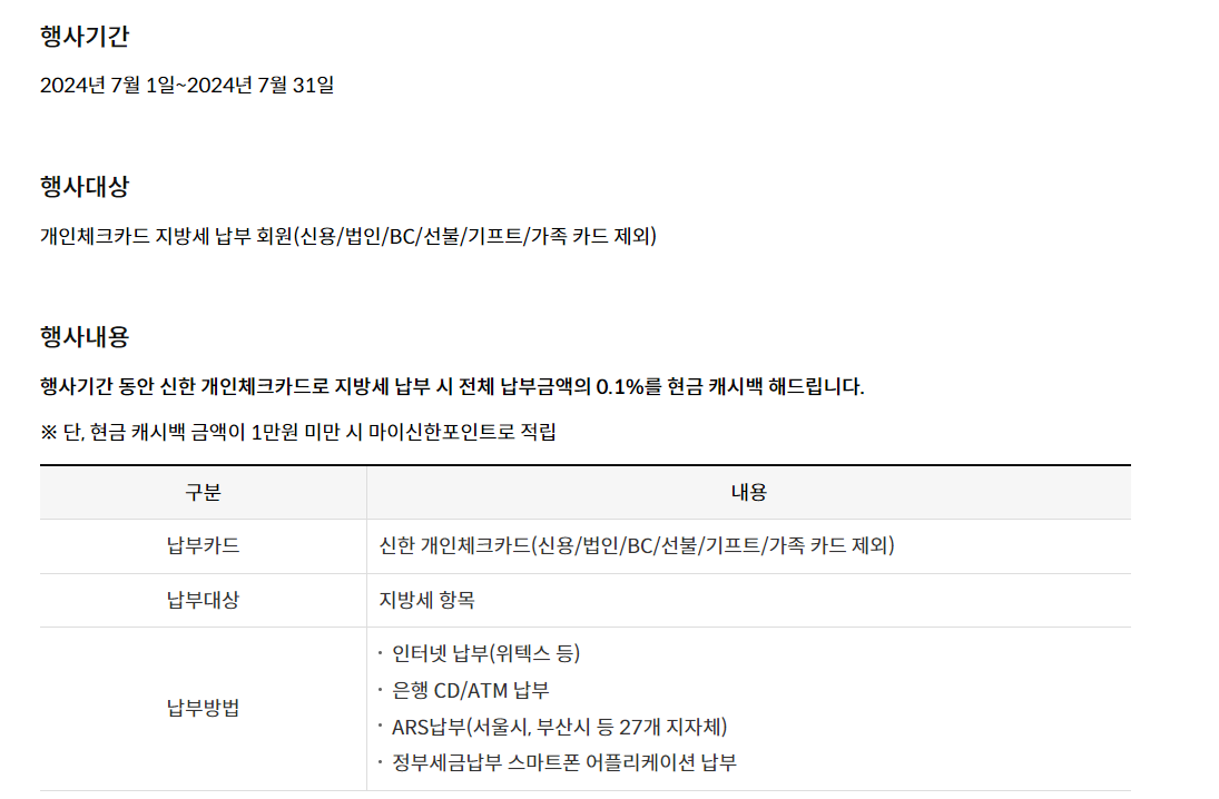 2024 재산세 카드 혜택