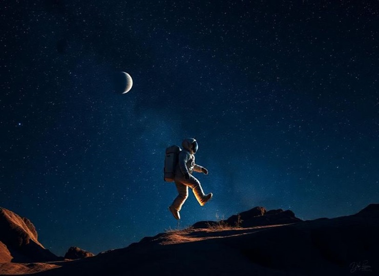 우주에-떠-있는-사람