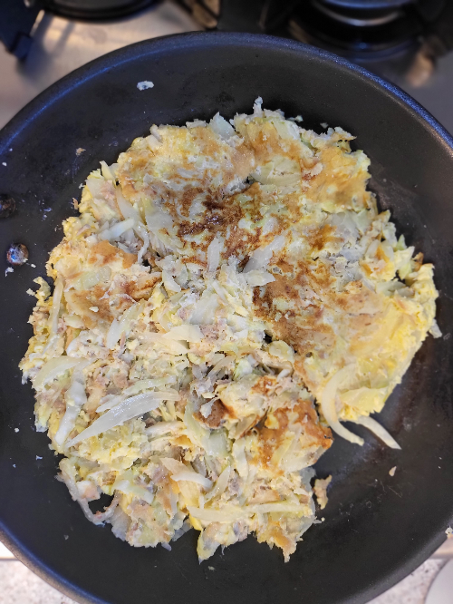 오꼬노미야끼 반죽 굽기