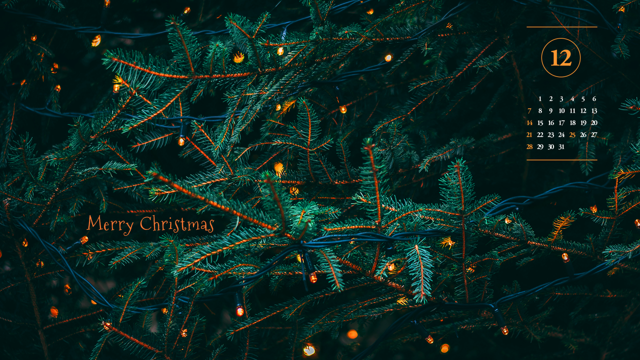 06 크리스마스 트리 전등 A - 2025년12월 노트북배경화면