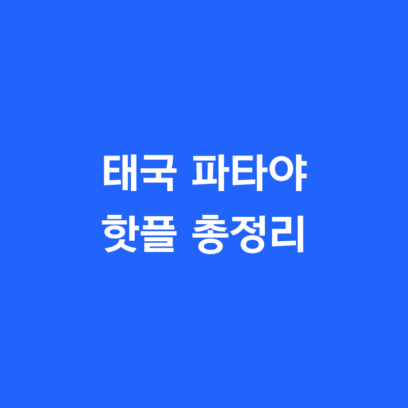 파타야 핫플 총정리