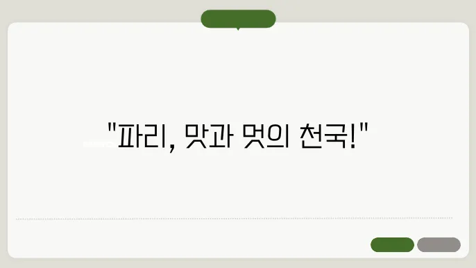 해외여행 추천 유럽 프랑스 파리 : 매혹적인 랜드마크와 음식