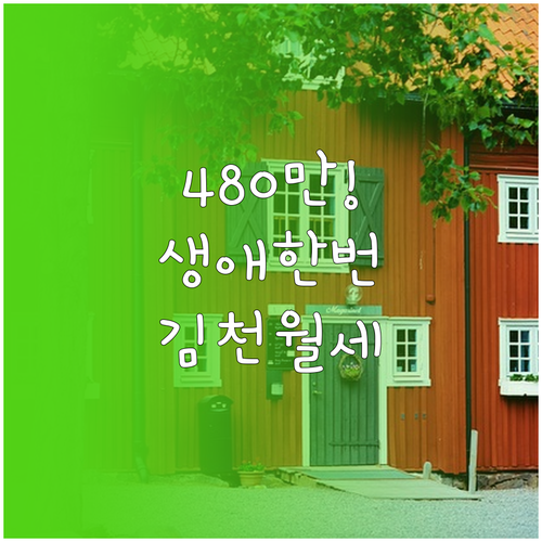 2026년 김천시 청년월세지원 생애 ..