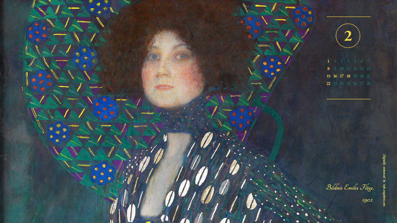 06 에밀리 플뢰게의 초상 A - 2026년2월 달력배경화면