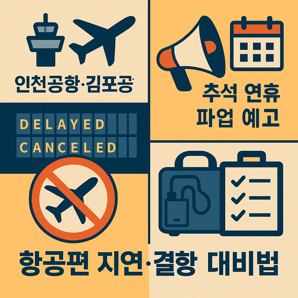 인천공항·김포공항 추석 연휴 파업 예고에 따른 항공편 지연·결항 대비법