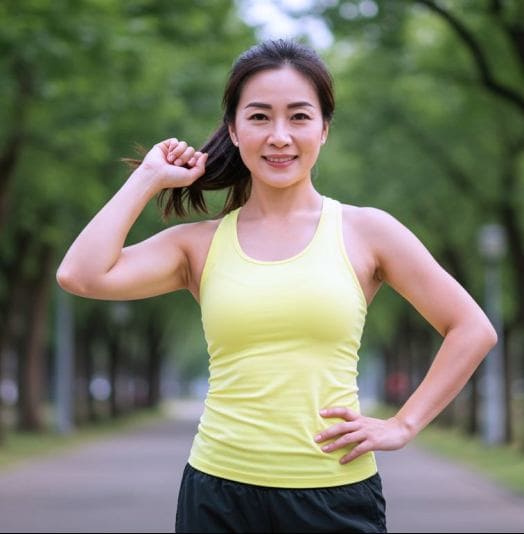 혈관 건강 적신호, 중성지방 낮추는 법 운동, 운동복 차림의 건강한 여성 사진