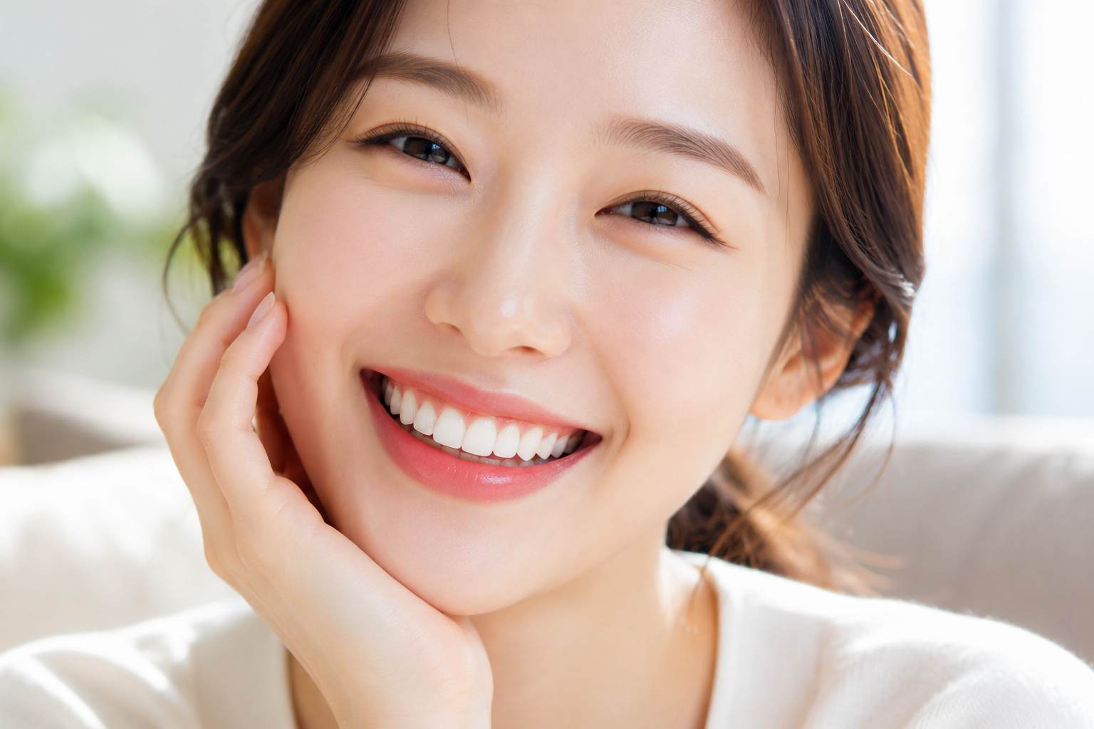 치아가 고른 여성