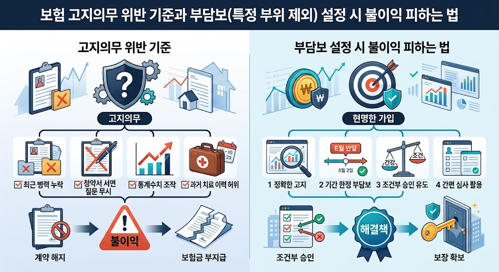 보험 고지의무 위반 기준과 부담보(특정 부위 제외) 설정 시 불이익 피하는 법