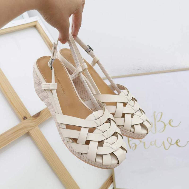 꼬임 스트랩 플랫폼 웨지 통굽 샌들 힐