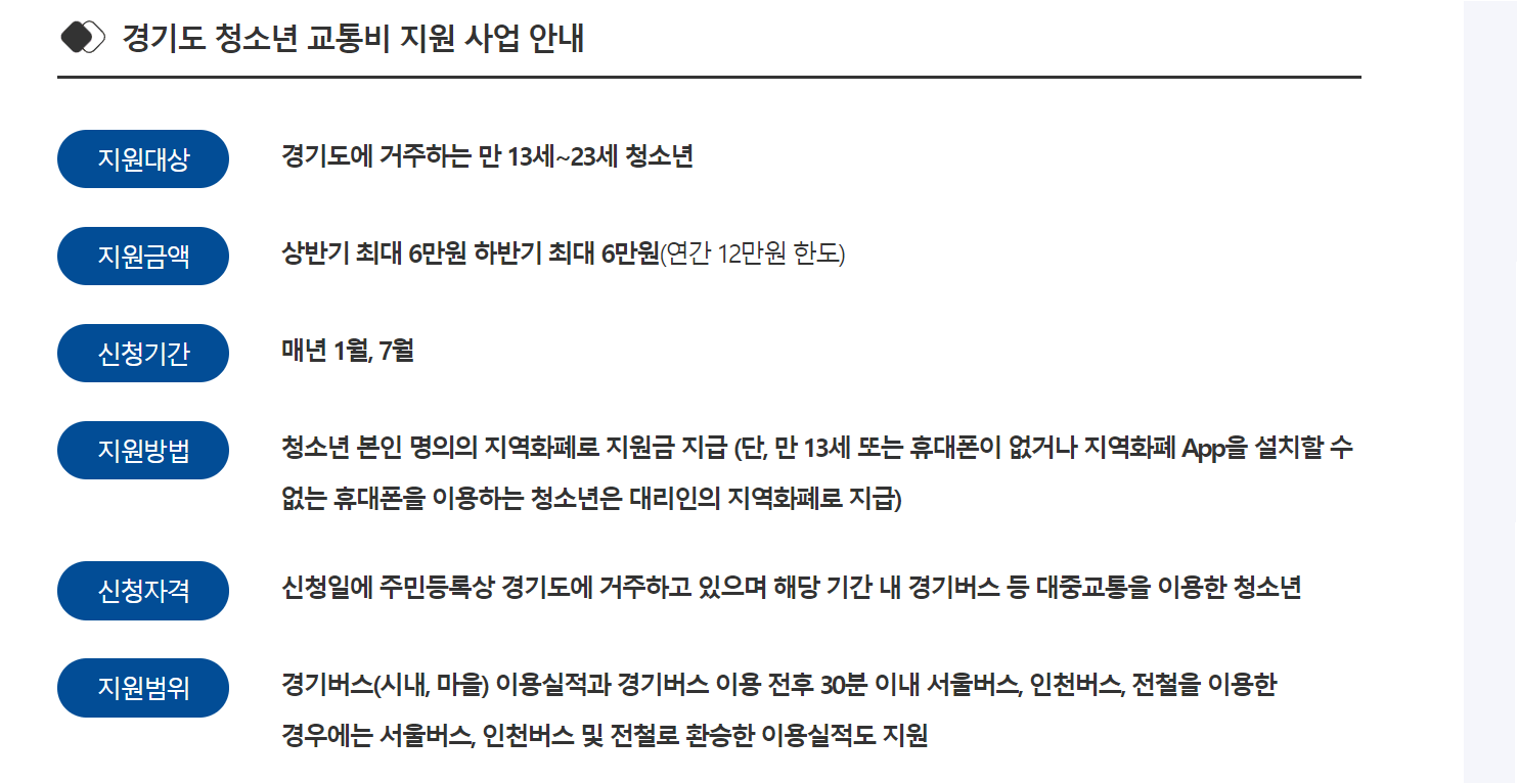 청소년 교통비 지원