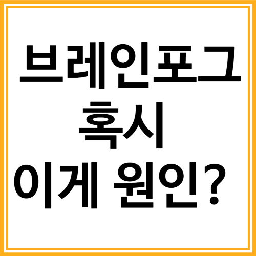 브레인 포그, 혹시 이게 원인?