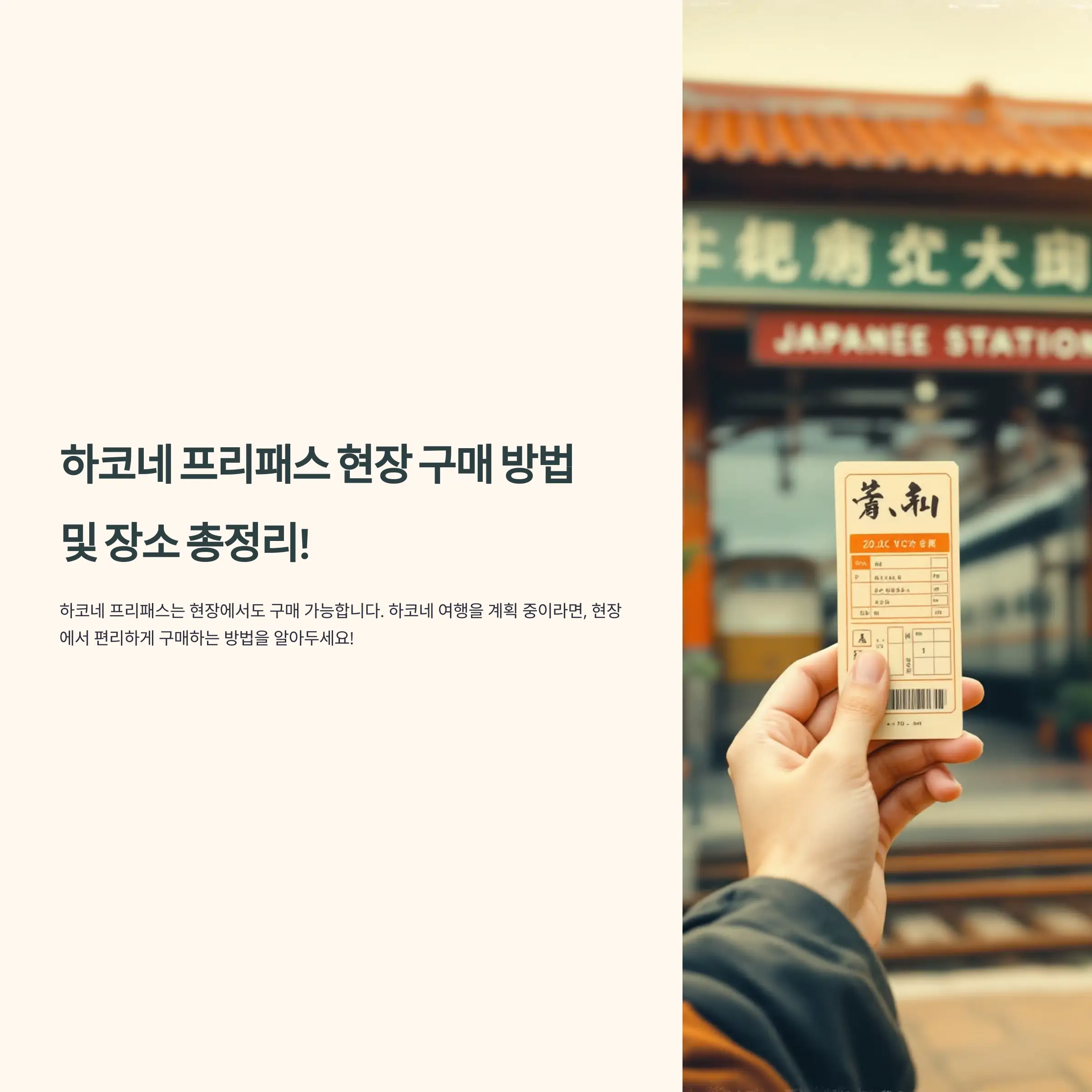 하코네 프리패스 현장 구매 구입