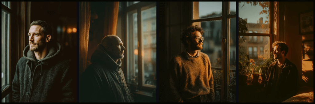 감성 키워드 cozy만으로 적용한 인물 이미지_Midjourney