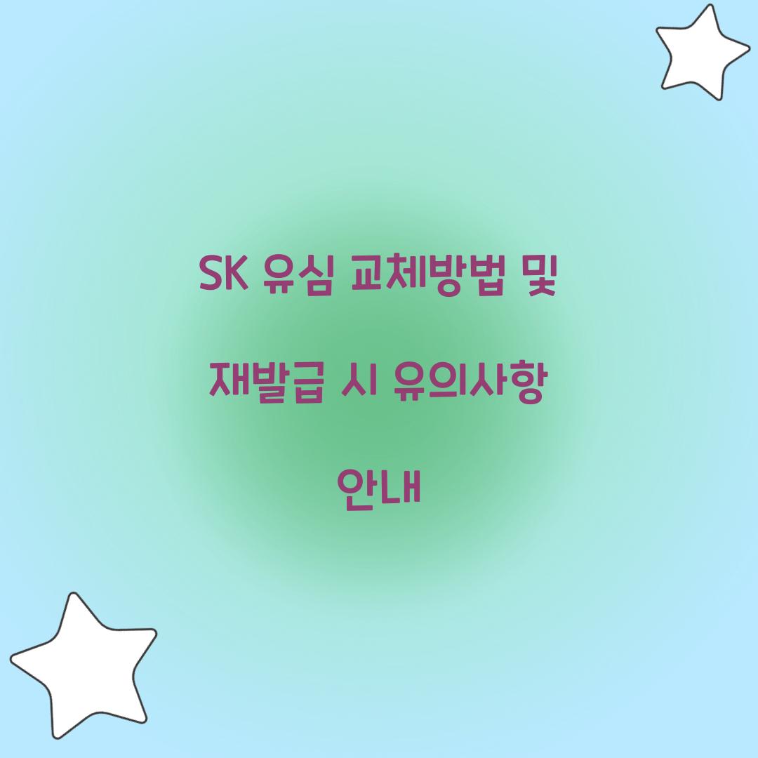 SK 유심 교체방법