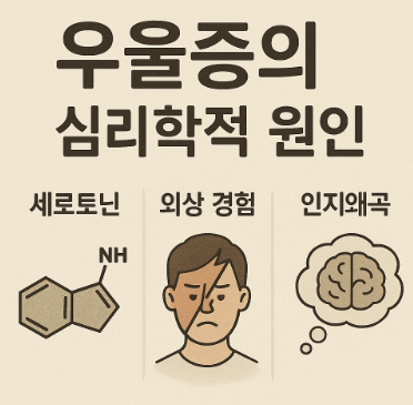 우울증의 심리학적 원인 (세로토닌, 외상경험,인지왜곡)