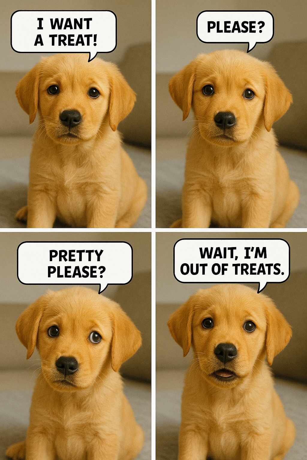 챗GPT에 강아지 사진, 4컷 만화