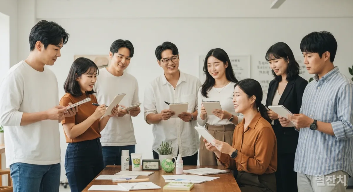 윤리적 소비에 대해 토론하는 한국 청년들