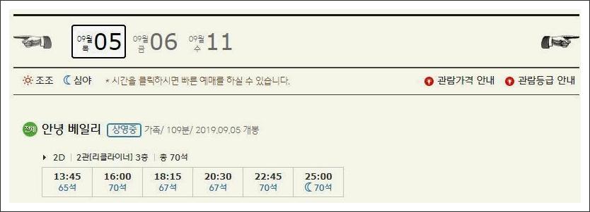 북포항 CGV 상영시간표