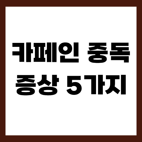 카페인중독증상5가지