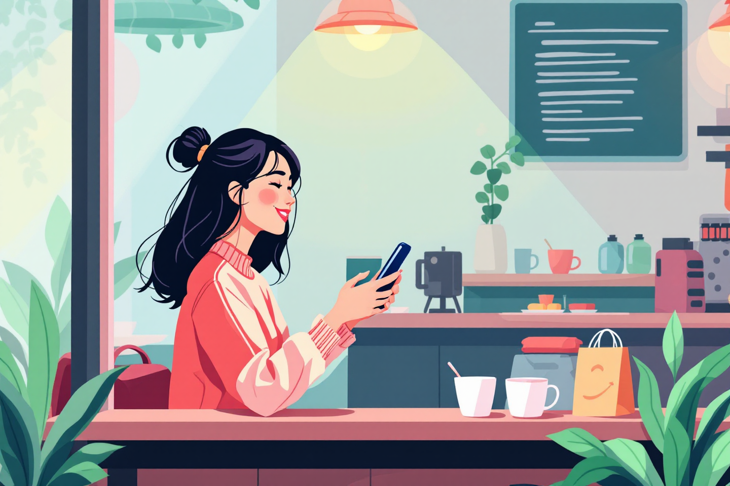 환급금 신청으로 안심하는 여성