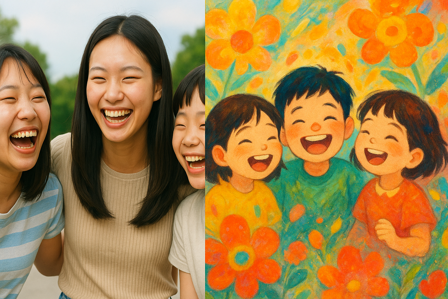 웃음꽃 피던 꿈속 친구들