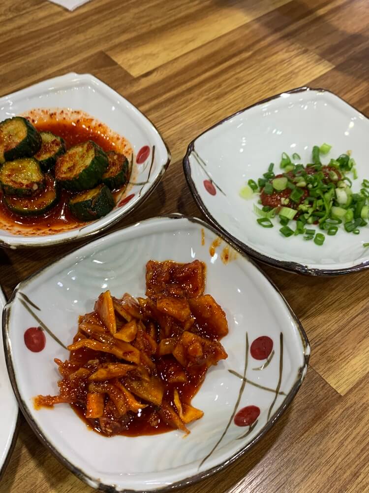 오이무침, 갈치젓갈, 오징어 무침