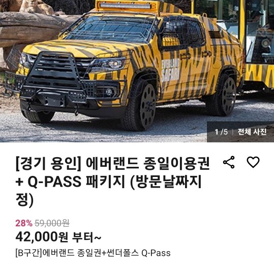 에버랜드 큐패스 가격