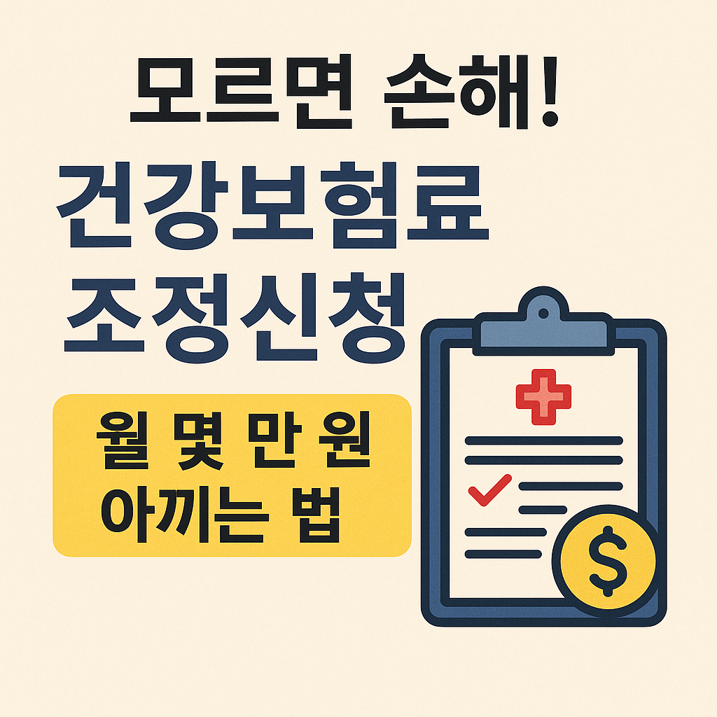모르면 손해! 건강보험료 조정신청으로 월 몇 만 원 아끼는 법