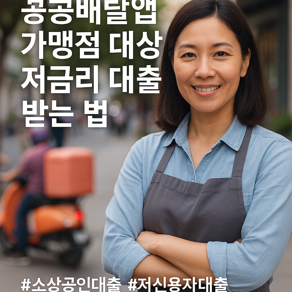 공공배달앱 가맹점 대상 저금리 대출 받는 법