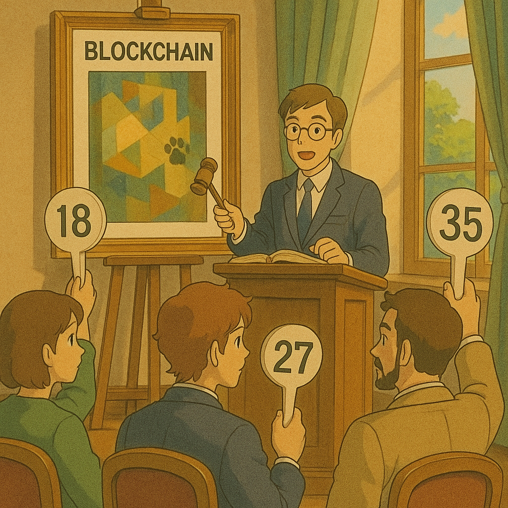 블록체인 기술로 만들어진 미술작품 경매 사진