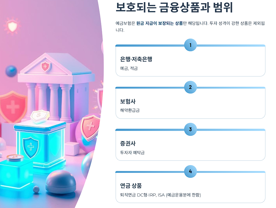 보호되는 금융상품과 범위