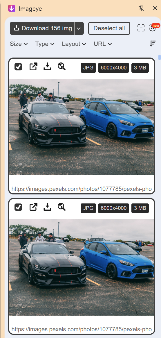 이미지 다운로더 패널 이미지