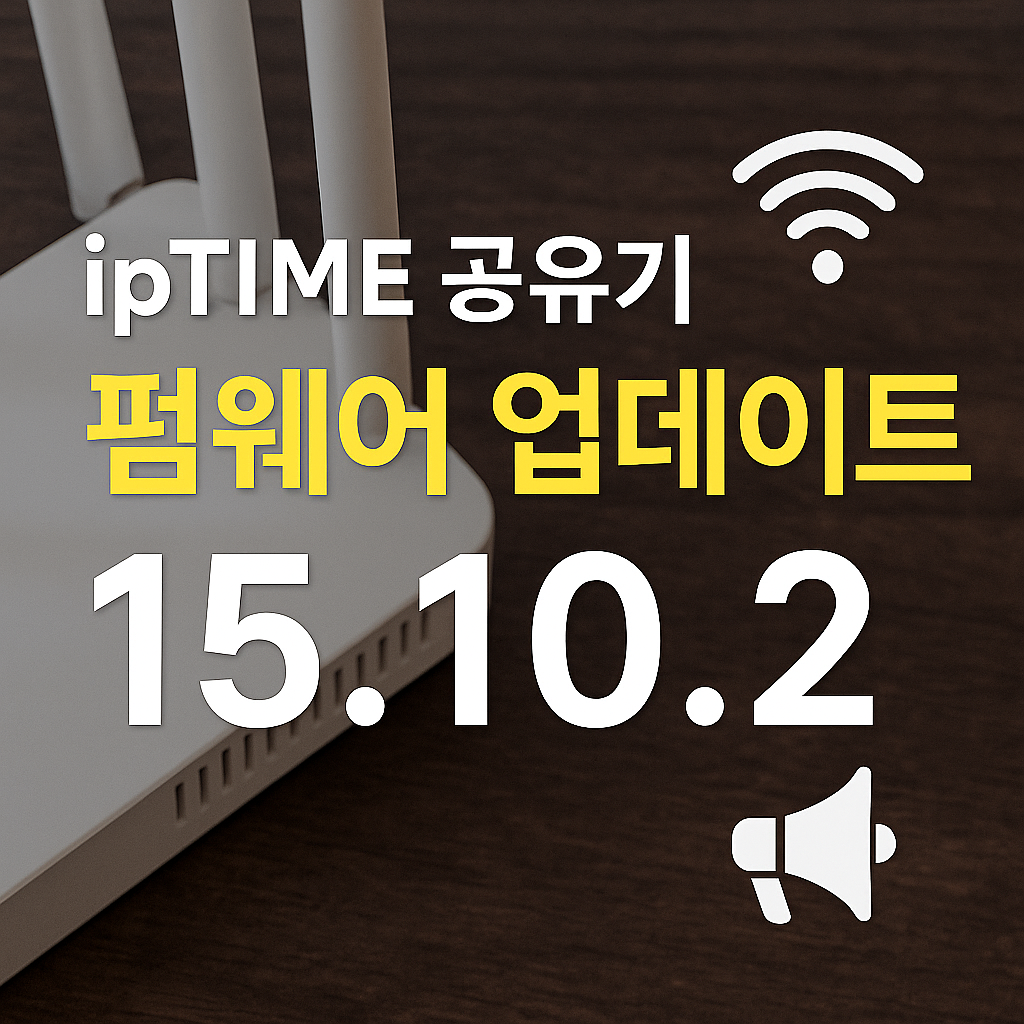 ipTIME 공유기 펌웨어 15.10.2 업데이트 안내 (2025.06.24) 📡