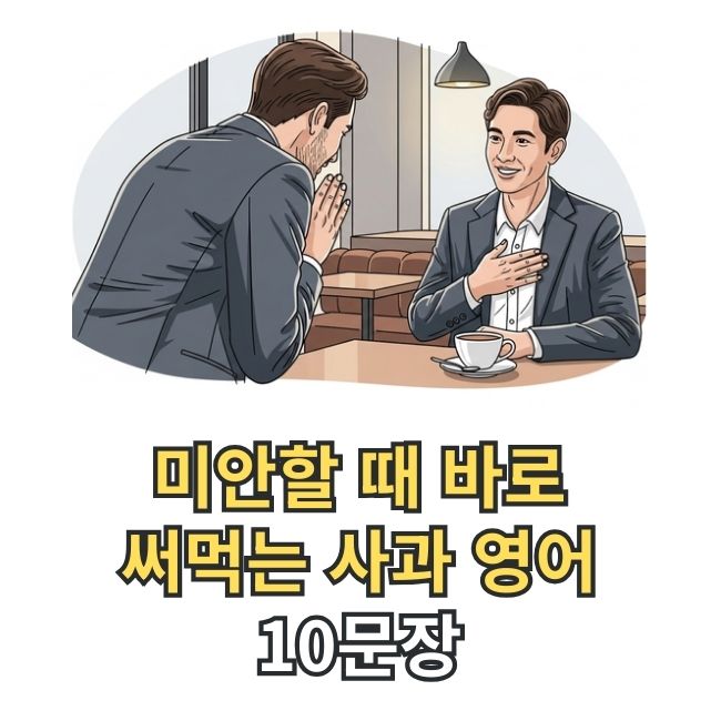 상대방의 사과를 웃으며 받아주는 따뜻한 분위기의 썸네일 이미지