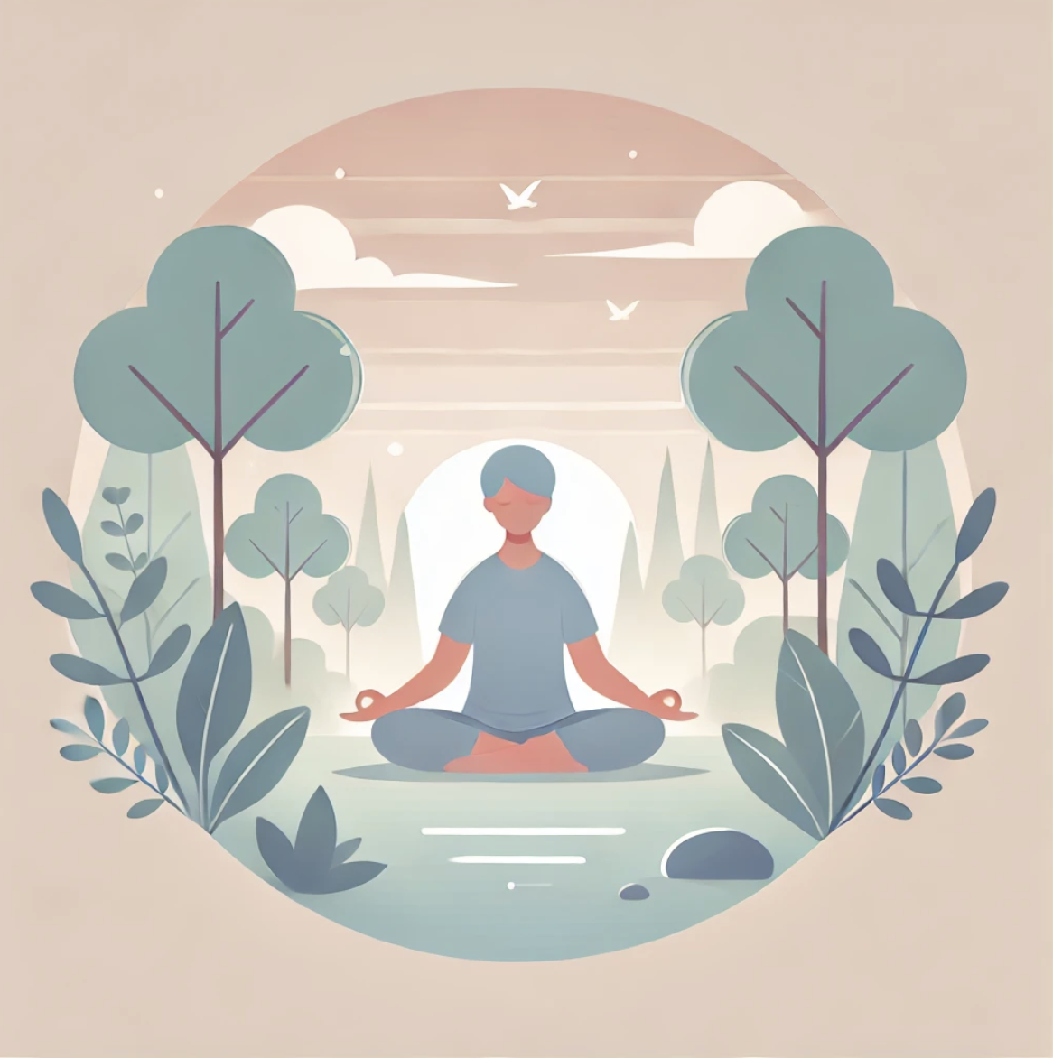 명상을 하고 있는 사람의 이미지