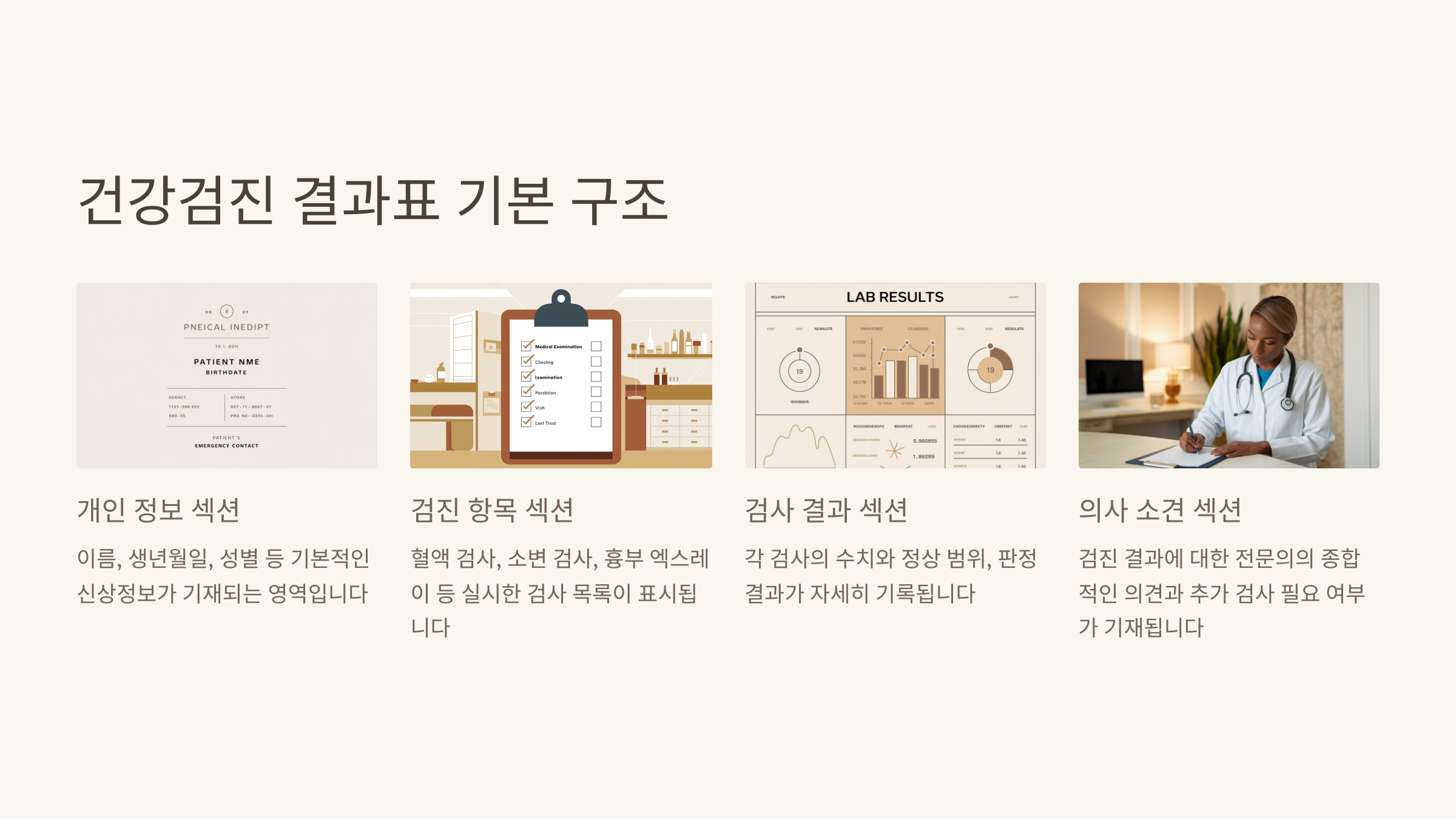 건강검진 결과표의 기본 구조