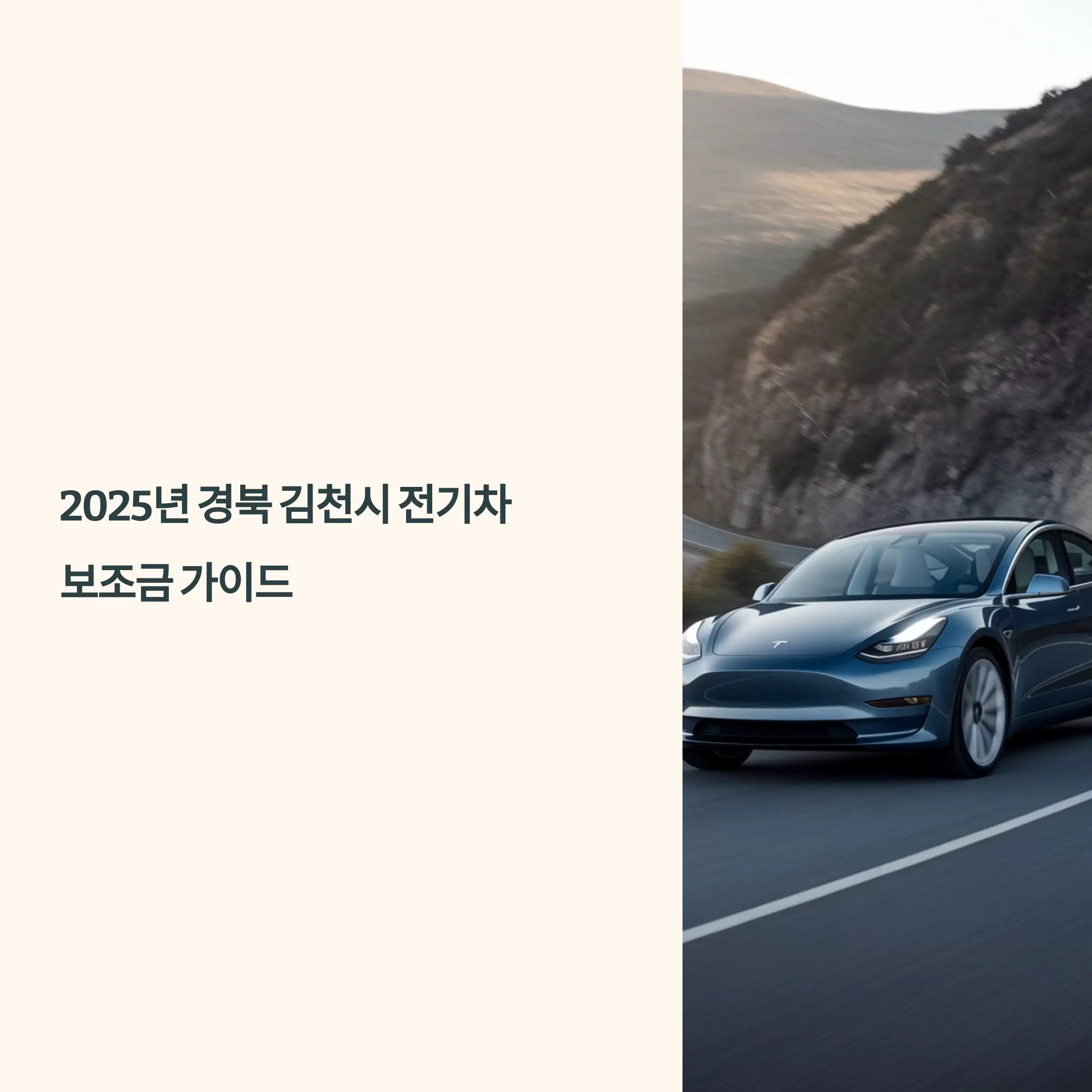 2025년 경북 김천시 전기차 보조금