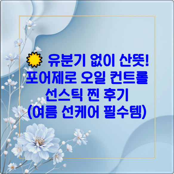 포어제로 오일 컨트롤 선스틱 후기