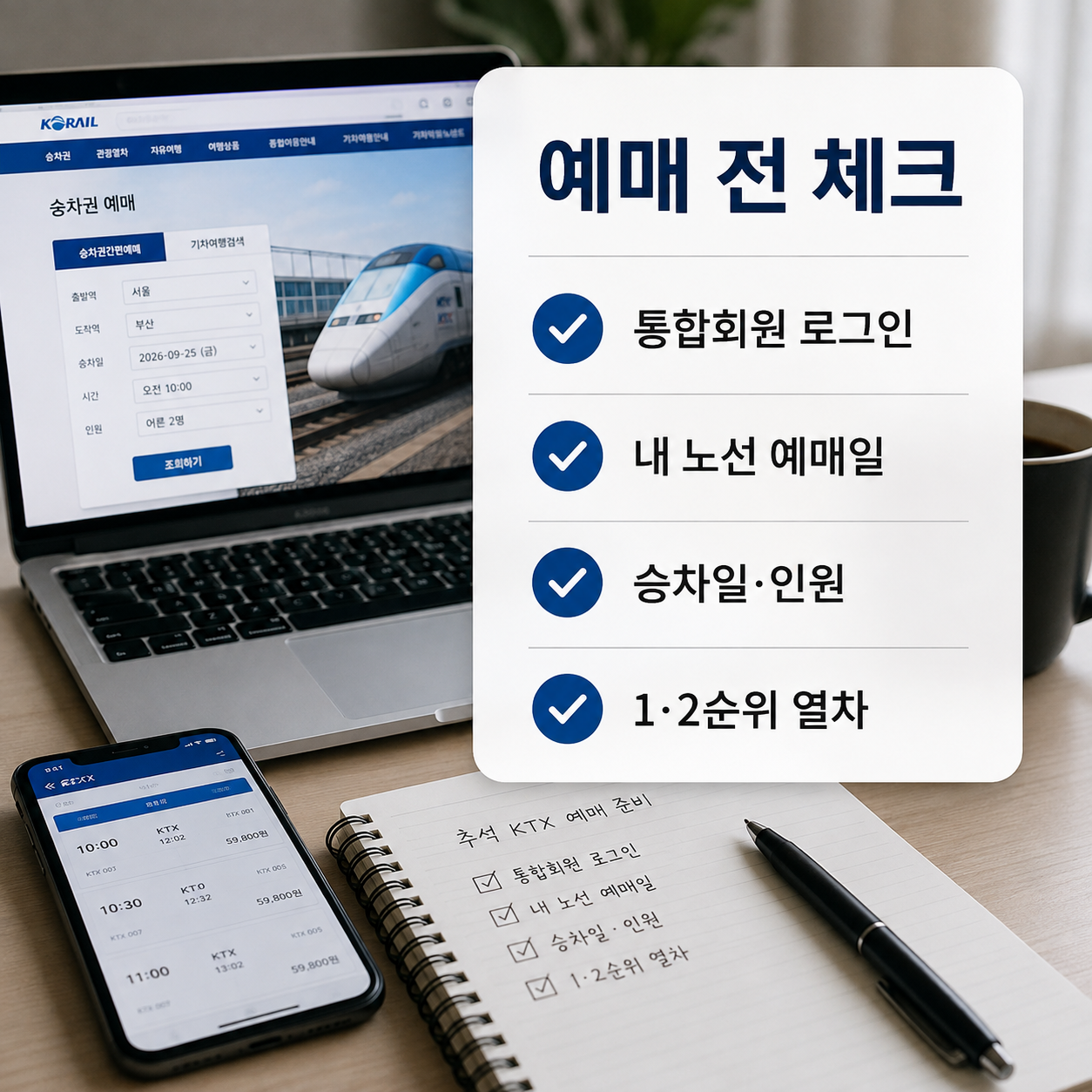 추석 KTX 예매 전 준비 체크리스트