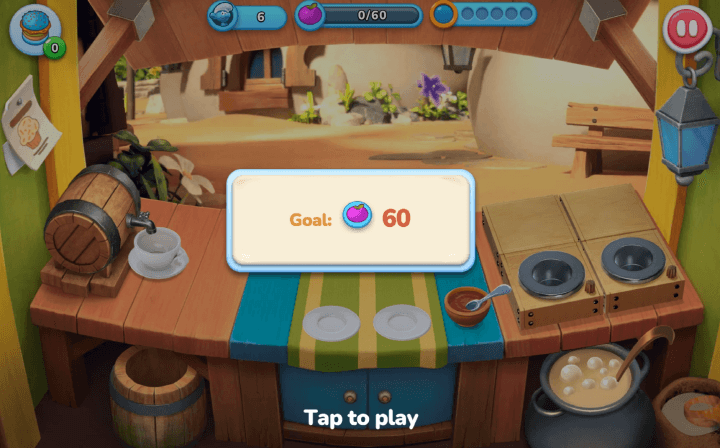 스머프-요리게임-시작-화면