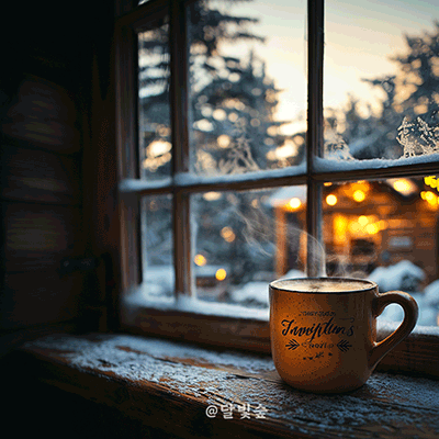 겨울 커피 응원 메시지 카톡 이미지 &amp;#124; 달빛숲