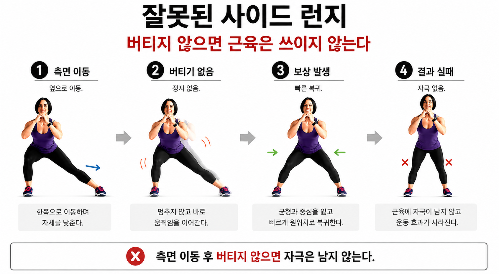 잘못된 사이드 런지