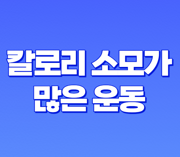 칼로리 소모가 많은 운동