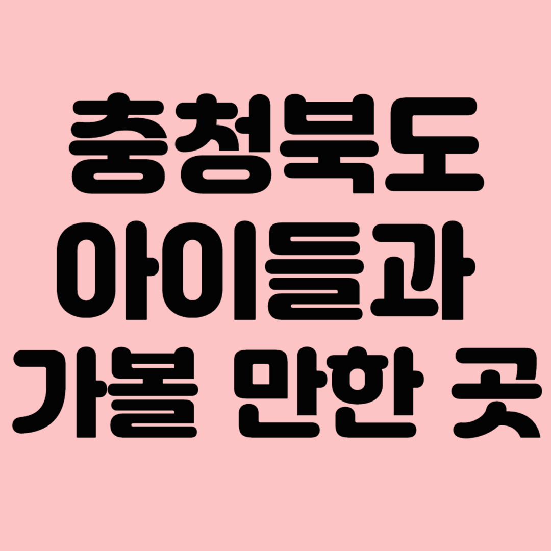 충청북도 아이들과 가볼 만한 곳 TOP 10