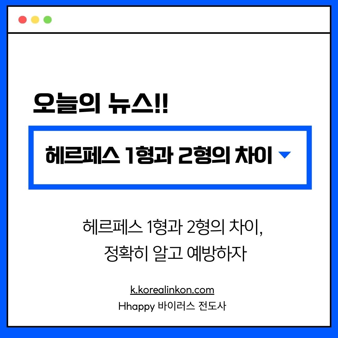 헤르페스 1형과 2형의 차이 정확히 알고 예방하자