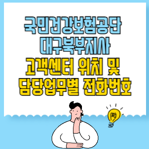 국민건강보험공단 대구북부지사 고객센터 위치 및 담당업무별 전화번호