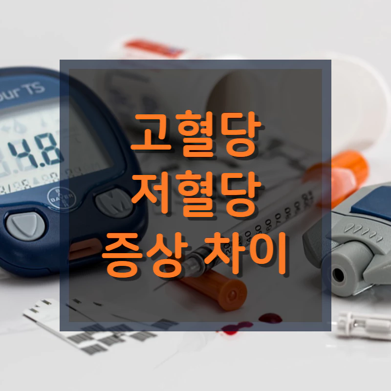 혈당 측정도구들의 사진과 포스팅의 제목이 적혀있다.