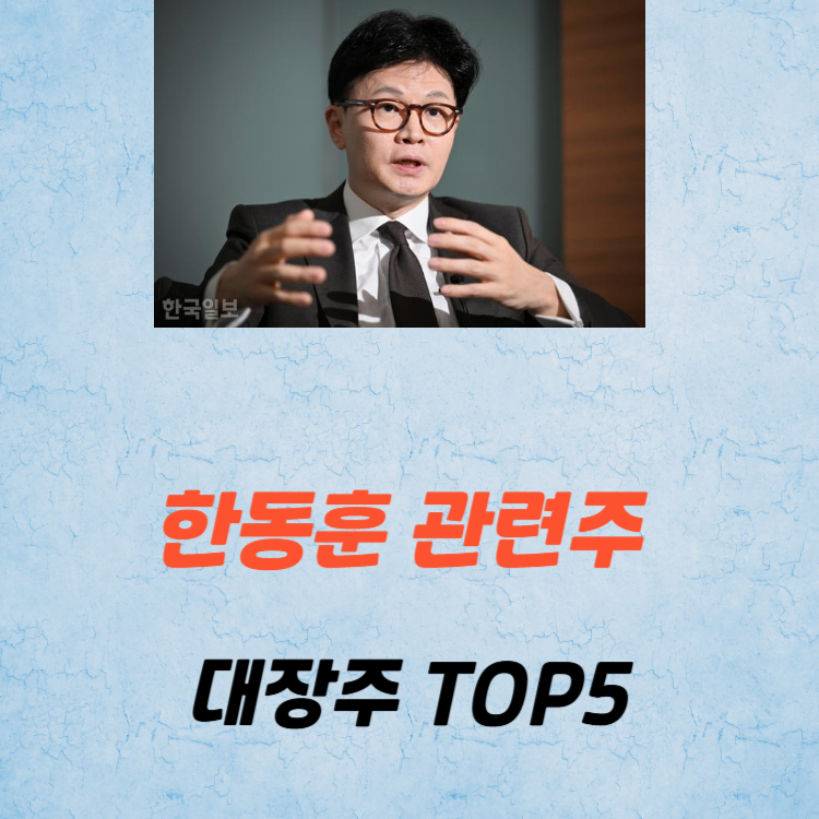 한동훈 관련주 대장주 탄핵 테마 TOP5