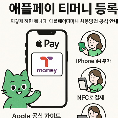 애플페이 티머니 등록 사용방법!!