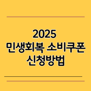 2025 민생회복 소비쿠폰 신청방법